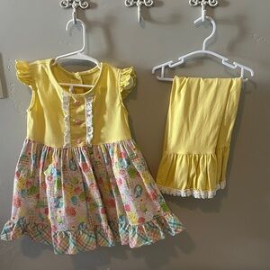 Easter Yellow Ricrac & Ruffles Set